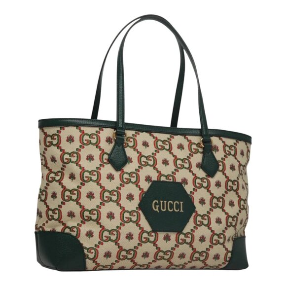 GUCCI Ofidia GUCCI 100th Anniversary Tote Bag Canvas Green 676681 Auth FF3899AV - Picture 1 of 16
